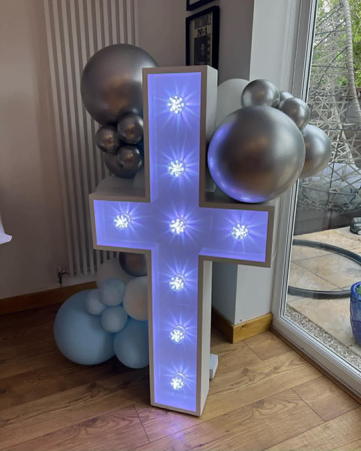 4ft White LED Cross