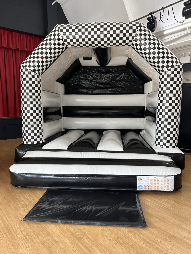black and white bouncy castle