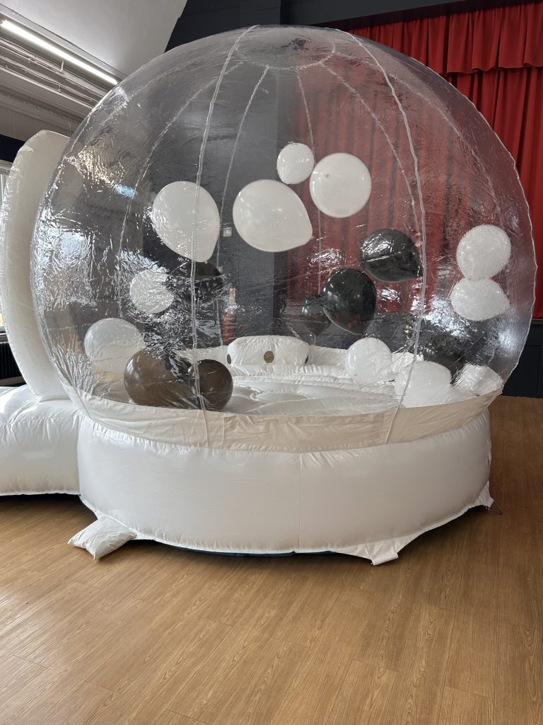 black and white balloon dome